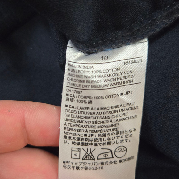 Banana Republic Dark Blue Button Front Short Sleeve Shirt Utility Dress Size 10 - Picture 7 of 8